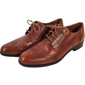 Cole Haan Women's Grand OS Wingtip Oxford Brown Leather Shoes. Size 8B.